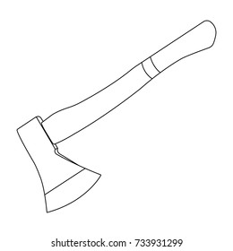 axe icon on white background, icon, line, tool