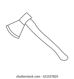 Axe icon outline. Single weapon icon from the big ammunition, arms set.