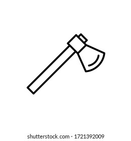 axe icon outline vector. isolated on white background