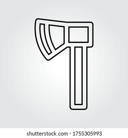 Axe icon, outline vector sign, linear style pictogram isolated on white. Symbol, logo illustration. Editable stroke. Eps10 vector illustration.