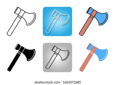 axe icon set isolated on white background for web design
