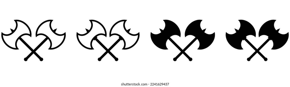 icono de hacha conjunto silueta. símbolo de estilo. ilustración vectorial