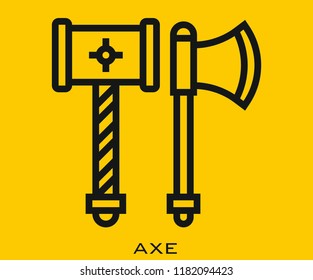 Axe icon signs