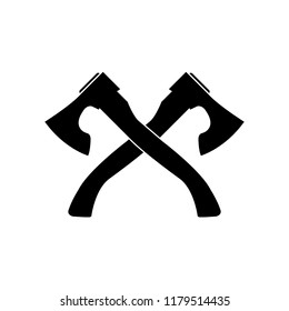 Axe icon, silhouette, logo on white background