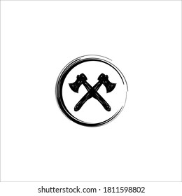 Axe icon silhouette logo on white background