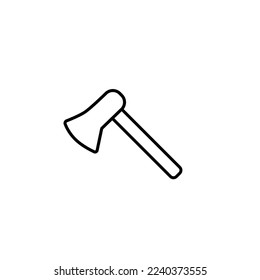 Axe icon silhouette on white background, vector illustration in flat cartoon design.
