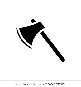 Axe icon. Axe silhouette vector illustration for camping, chopping, cutter, wood, web designing icons and projects. Vector illustration on white background.
