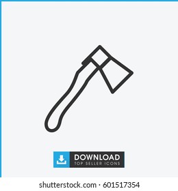 axe icon. simple outline axe vector icon. on white background.