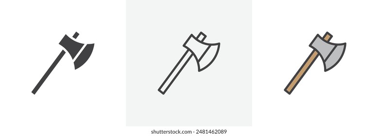 Axe icon symbol collection on white background.