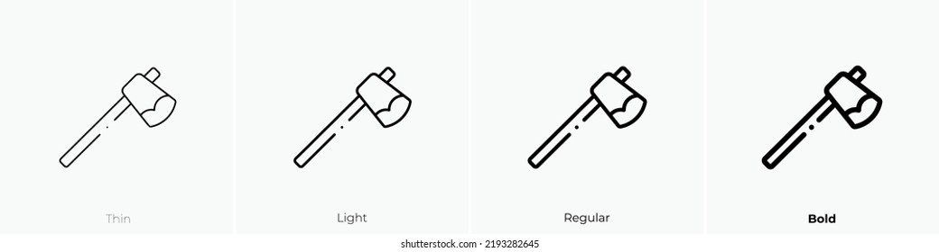 axe icon. Thin, Light Regular And Bold style design isolated on white background