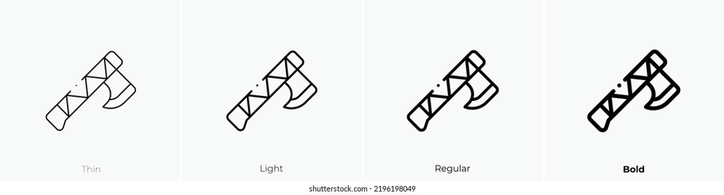 axe icon. Thin, Light Regular And Bold style design isolated on white background