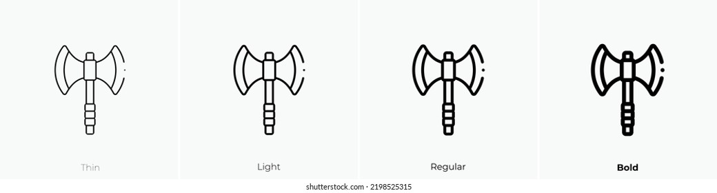axe icon. Thin, Light Regular And Bold style design isolated on white background
