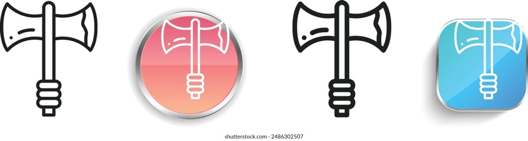 axe icon. Thin Linear, Regular and Button Style Design Isolated On White Background