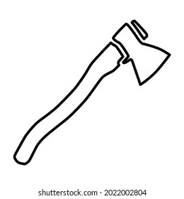 Ax Symbol. Werkzeug zum Hacken von Holz und Ästen. Vektorgrafik im einfachen Stil einzeln auf weißem Hintergrund für Design und Internet.