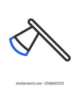 Axe icon, tool for wood, concept of work, repair, and construction.