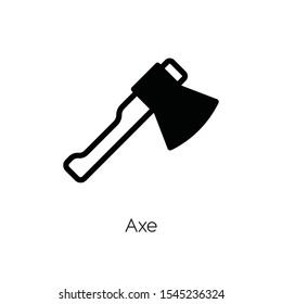 Axe icon vector. Ax symbol. Linear style sign for mobile concept and web design. Fire axe symbol illustration. Pixel vector graphics - Vector.