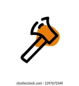 Axe icon. Vector hand drawn illustration. Line symbol