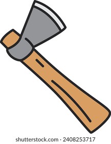 axe icon, vector illustration. Flat design style with long shadow.
