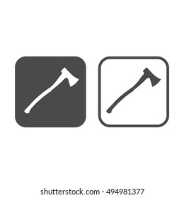 Axe icon vector illustration. Gray and white