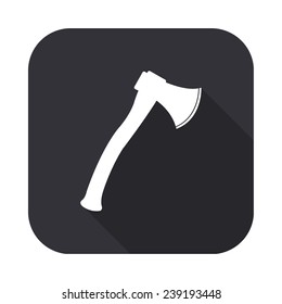 axe icon - vector illustration with long shadow isolated on gray