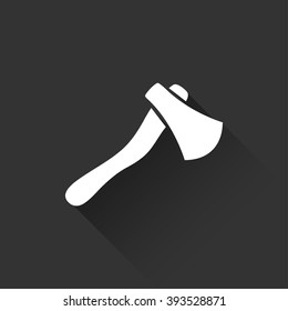 Axe icon - vector illustration with long shadow