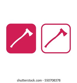 Axe icon vector illustration. Pink and white