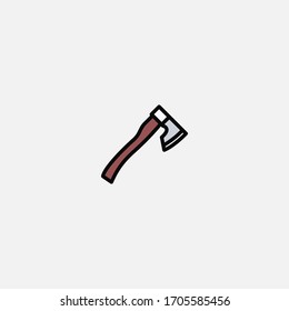 signo ilustrador vectorial de icono de hacha