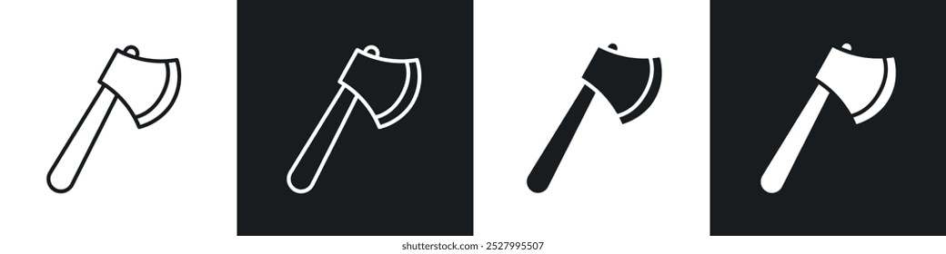 Axe icon vector icon set black filled and outlined style.