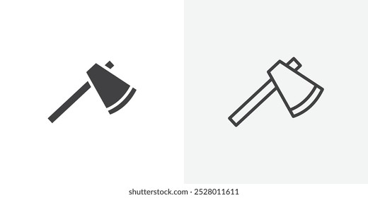 Axe icon vector icon set in black and white color.