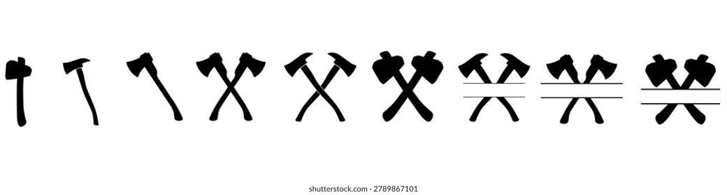 Axe icon vector set. forester illustration sign collection. chop wood symbol or logo.