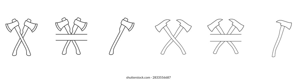 Axe icon vector set. forester illustration sign collection. chop wood symbol or logo.