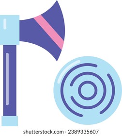  Axe Icon Vector. Wooden axe icon