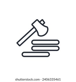 Axe icon. vector.Editable stroke.linear style sign for use web design,logo.Symbol illustration.