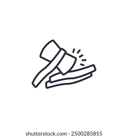 axe icon. vector.Editable stroke.linear style sign for use web design,logo.Symbol illustration.