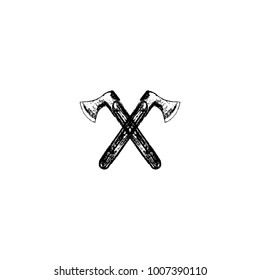 Axe icon vintage isolated on white background