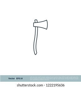 axe icon weapon symbol lumberjack logo template