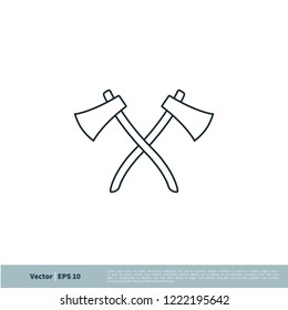 axe icon weapon symbol lumberjack logo template