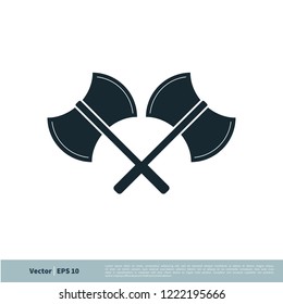 axe icon weapon symbol lumberjack logo template