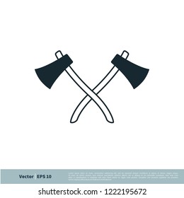 axe icon weapon symbol lumberjack logo template