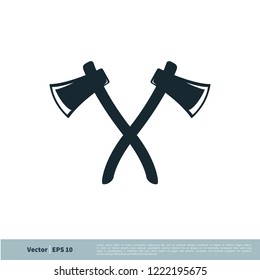 axe icon weapon symbol lumberjack logo template