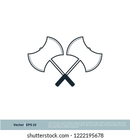 axe icon weapon symbol lumberjack logo template