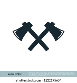 axe icon weapon symbol lumberjack logo template