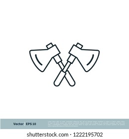 axe icon weapon symbol lumberjack logo template