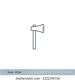 axe icon weapon symbol lumberjack logo template