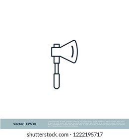 axe icon weapon symbol lumberjack logo template