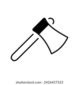Icono de hacha con fondo blanco vector ilustración de stock