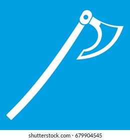 Axe icon white isolated on blue background vector illustration