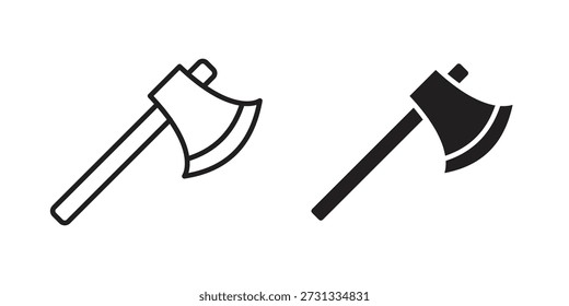 Axe icons on white background. Line vector sign, symbol for web and mobile