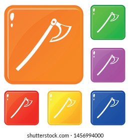 Axe icons set collection vector 6 color isolated on white background