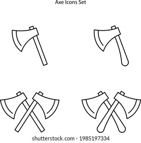 axe icons set isolated on white background. axe icon thin line outline linear axe symbol for logo, web, app, UI. axe icon simple sign.